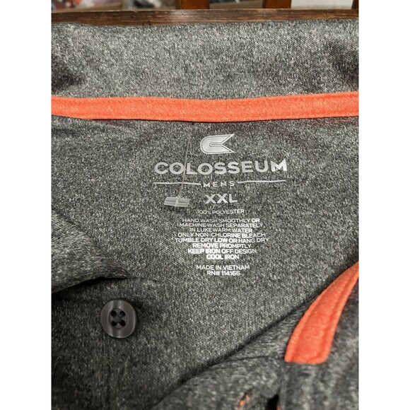 Oklahoma State Cowboys (OSU) Men's Colosseum Logo Polo Size 2XL NWT Orange Grey - Picture 3 of 5